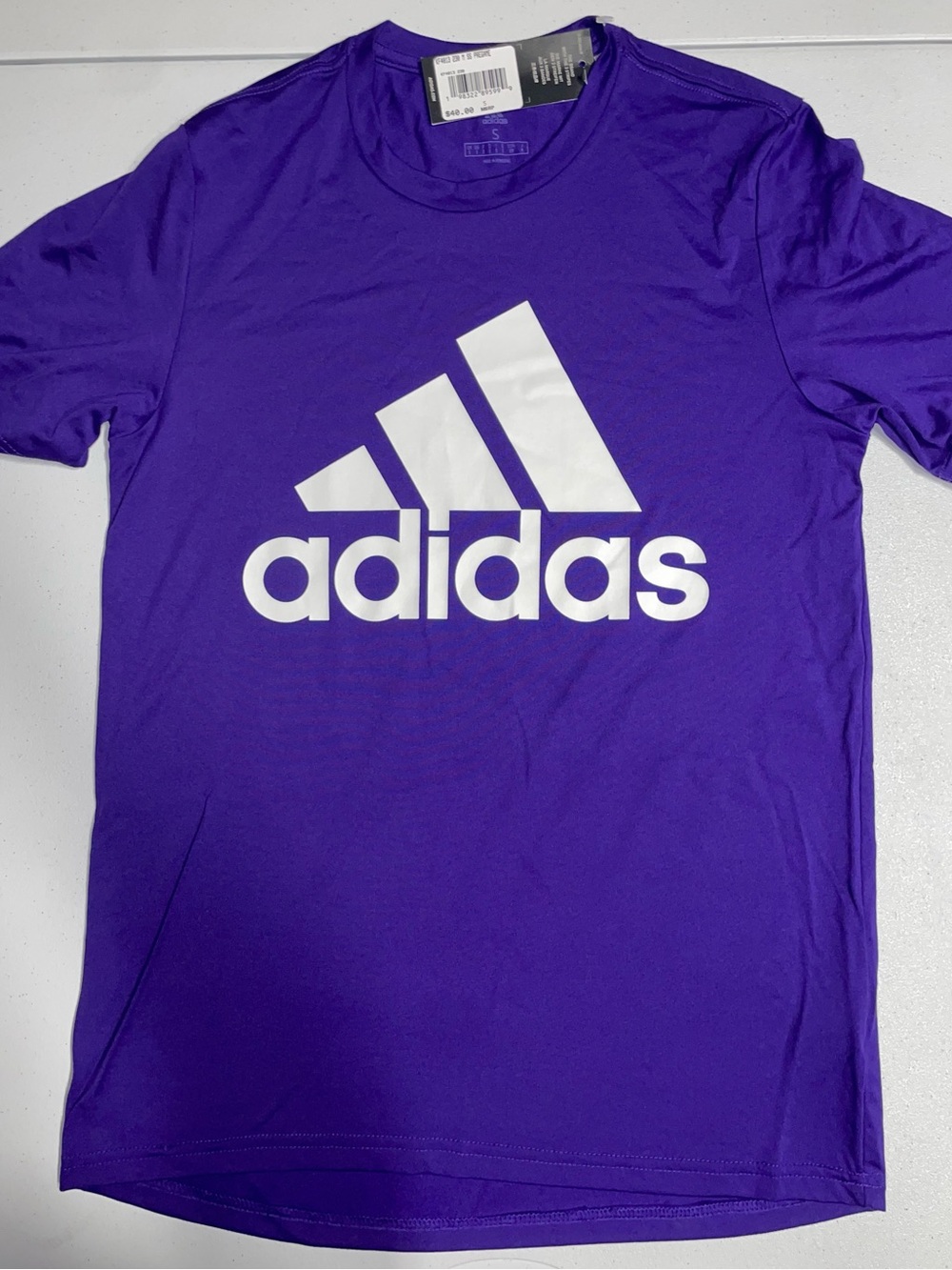 Adidas: Men’s Purple Aeroready/Dri-fit Pregame Shirt (Small)